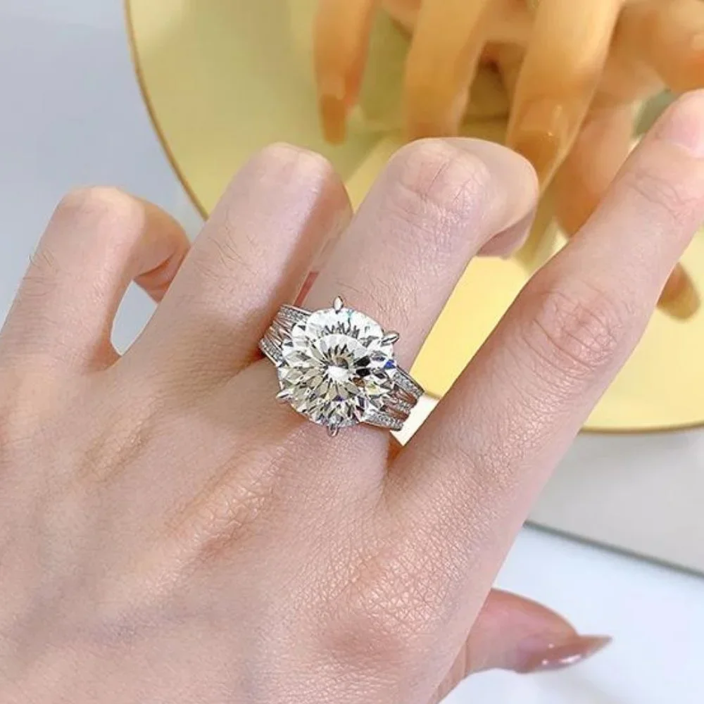 Certified 10ct. t.w. Moissanite Diamond Solitaire Luxury Engagement Ring NEW - Picture 3 of 16
